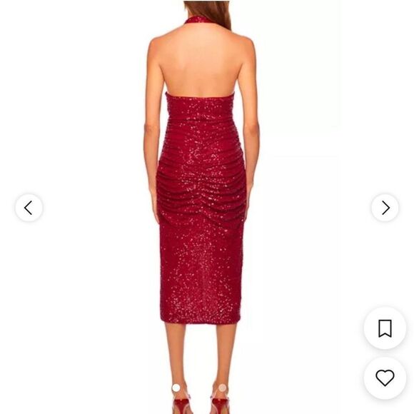 NWT Susana Monaco Sequin V-Neck Halter Dress in Berries Small - Picture 6 of 14